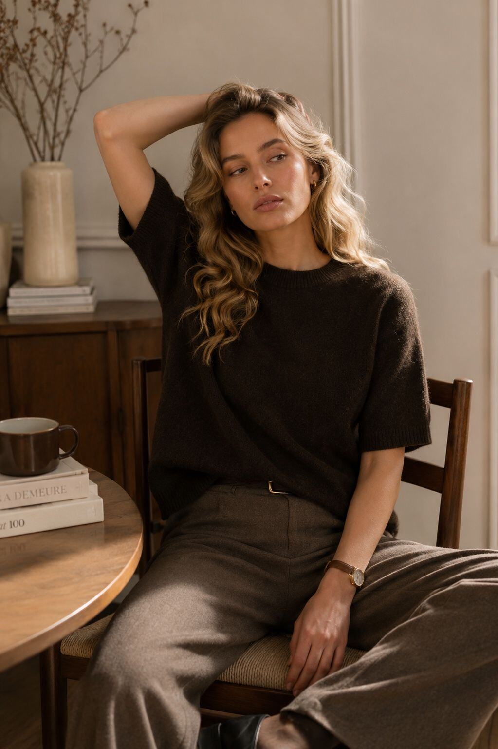 Grossiste Orice - Pull Maille Douce Manches Courtes 100% LAINE