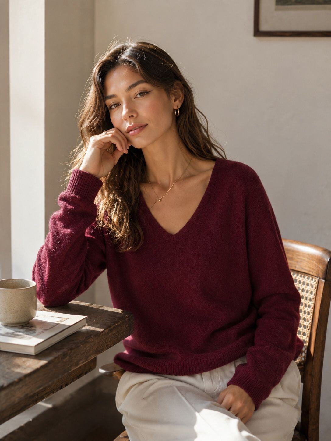 Großhändler Orice - V-Ausschnitt Pullover aus 100% Wolle