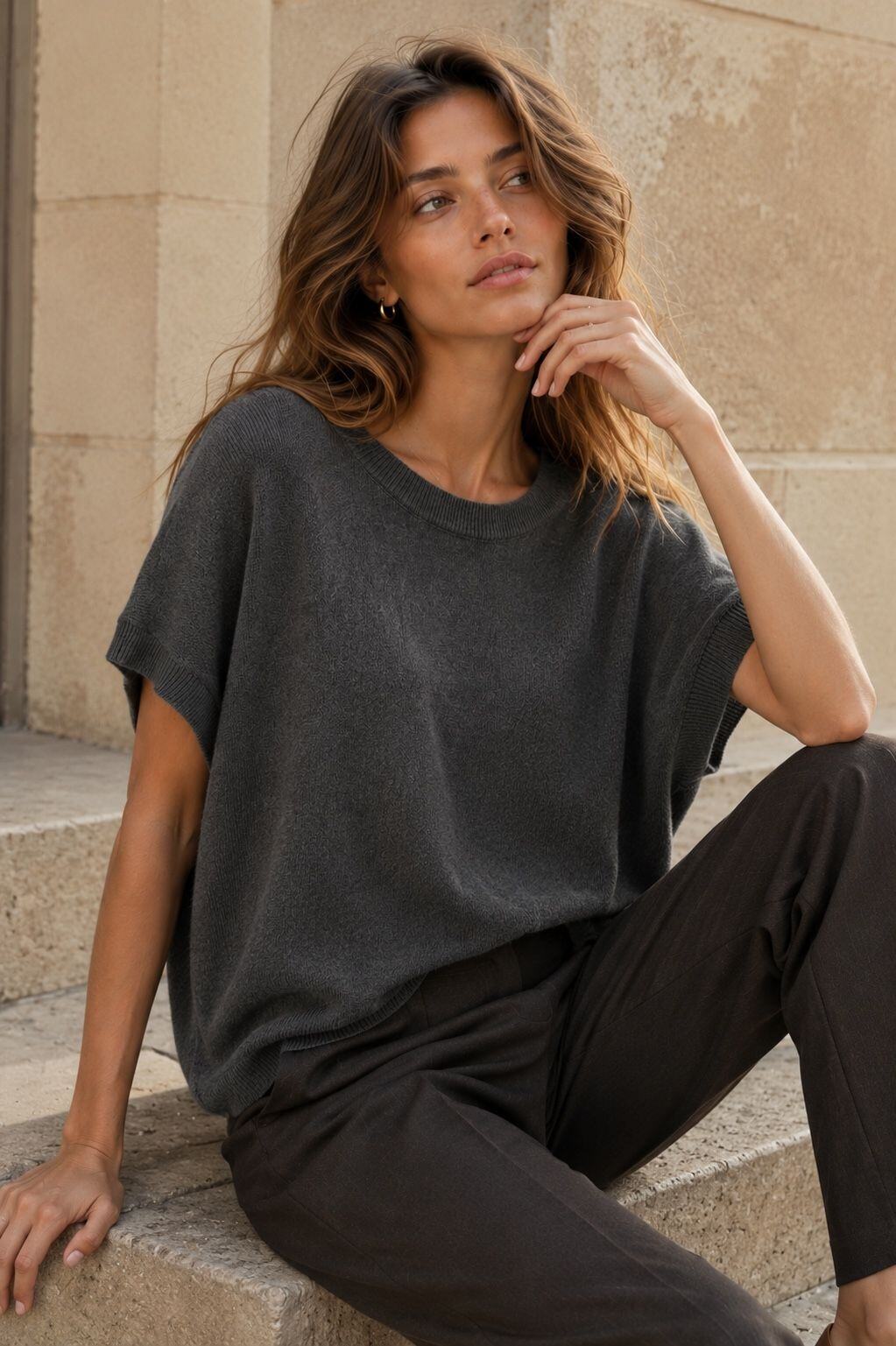 Grossiste Orice - Pullover Sans Manches en Cachemire & Laine - Made in ITALY