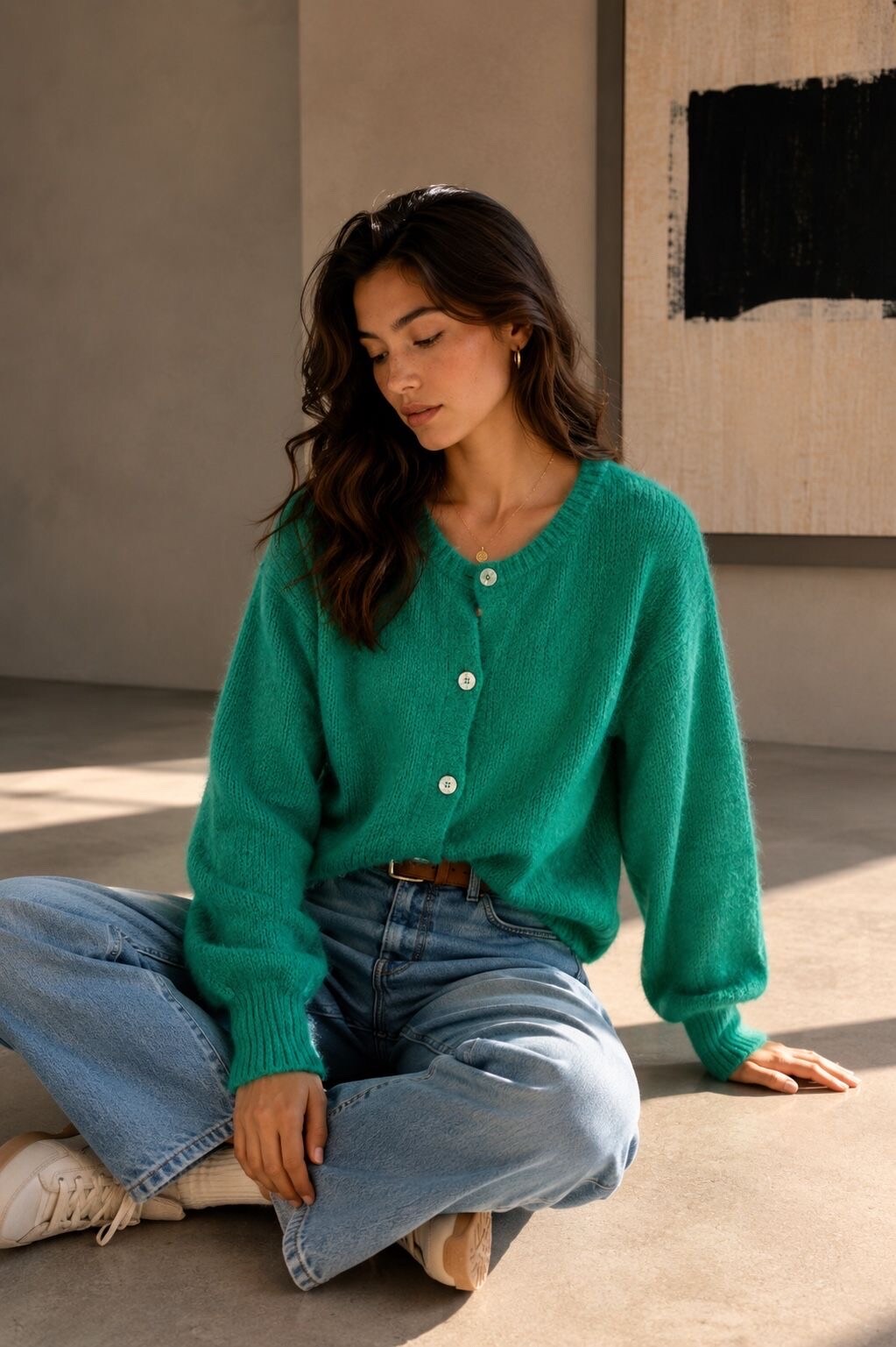 Wholesaler Orice - Kid Mohair & Wool Cardigan Sweater - Made in Italy