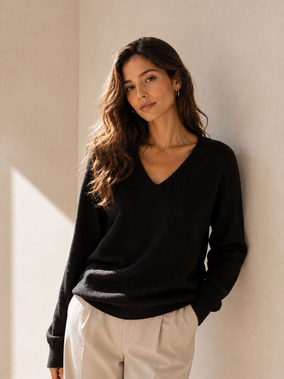 Grossiste Orice - Pullover Col V en 100% Laine