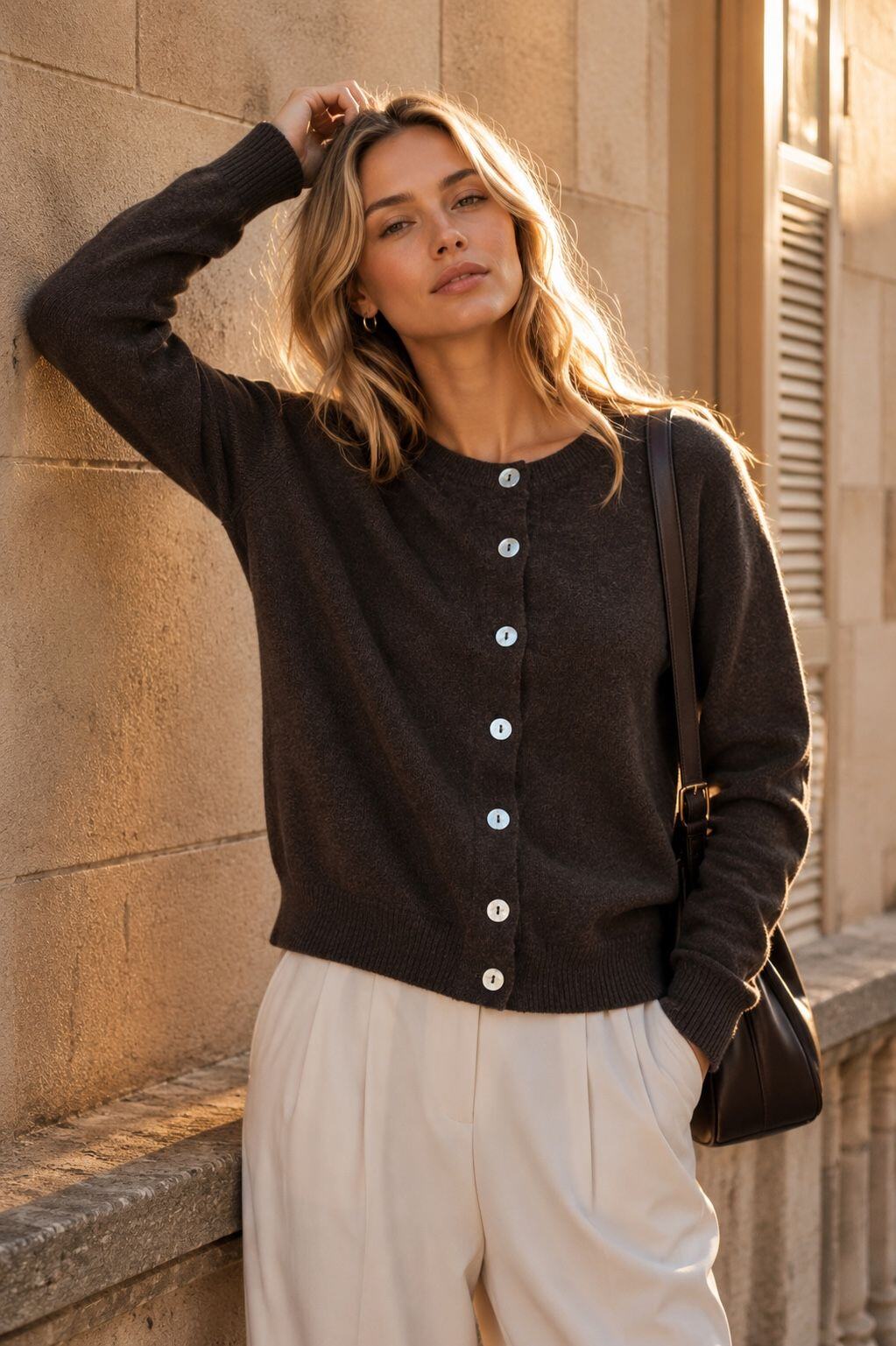 Grossiste Orice - Gilet Cardigan Col Rond en 100% Laine