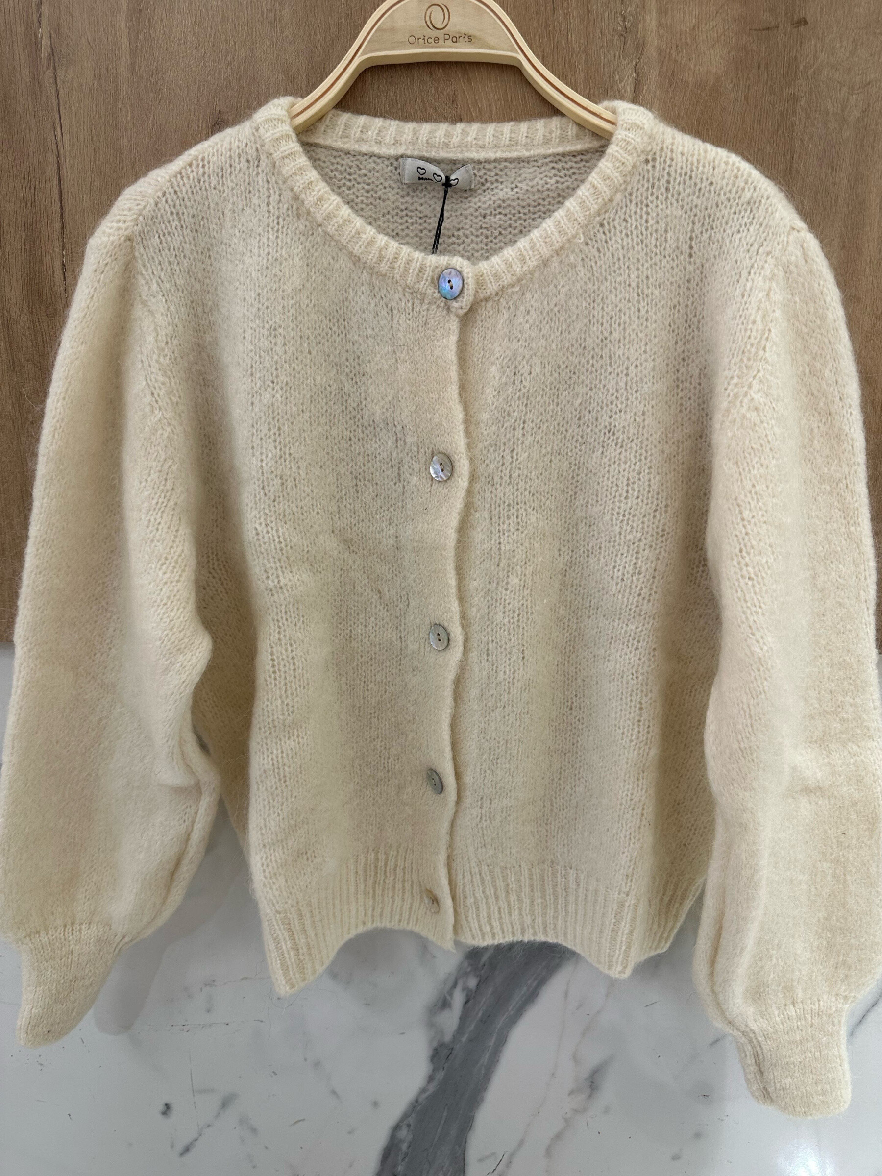 Mayorista Orice - Cárdigan de punto de mohair de manga larga