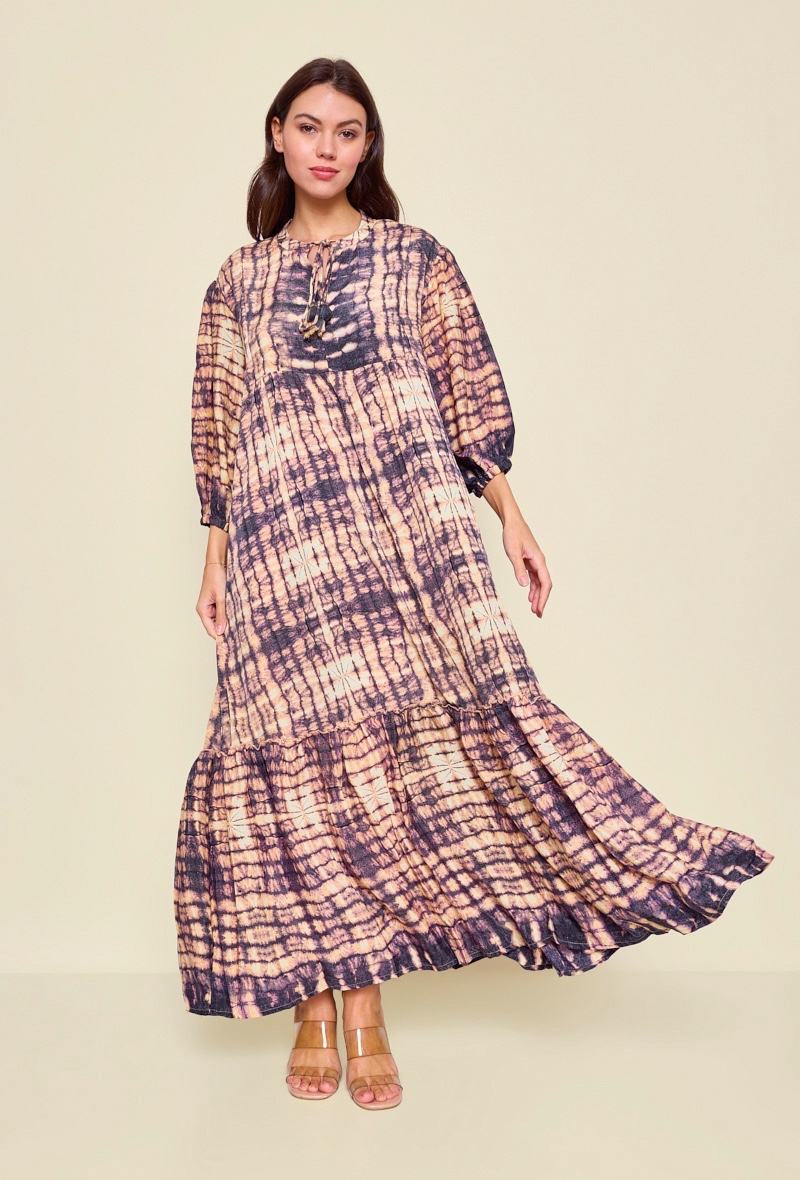 Wholesaler Orice - Maxi bohemian silk dress