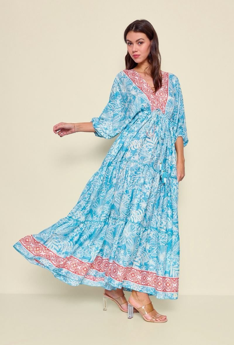 Wholesaler Orice - Long bohemian silk dress