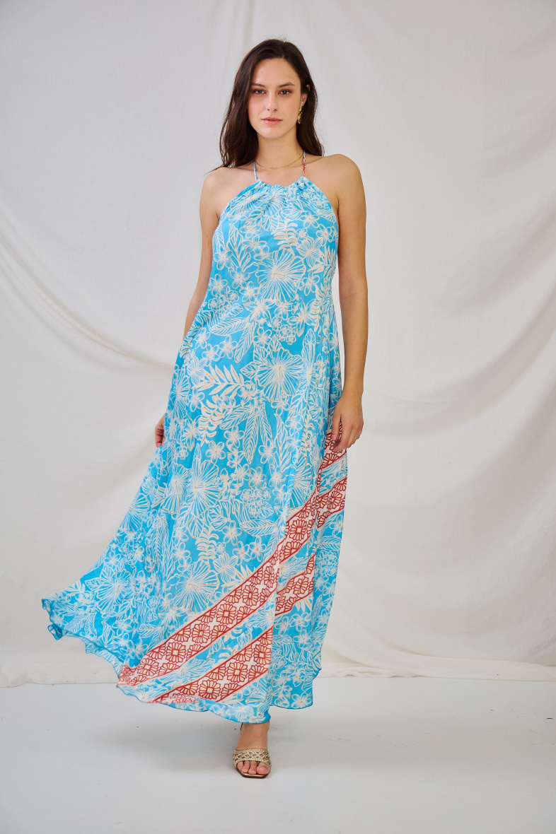 Wholesaler Orice - Long backless A-line silk dress