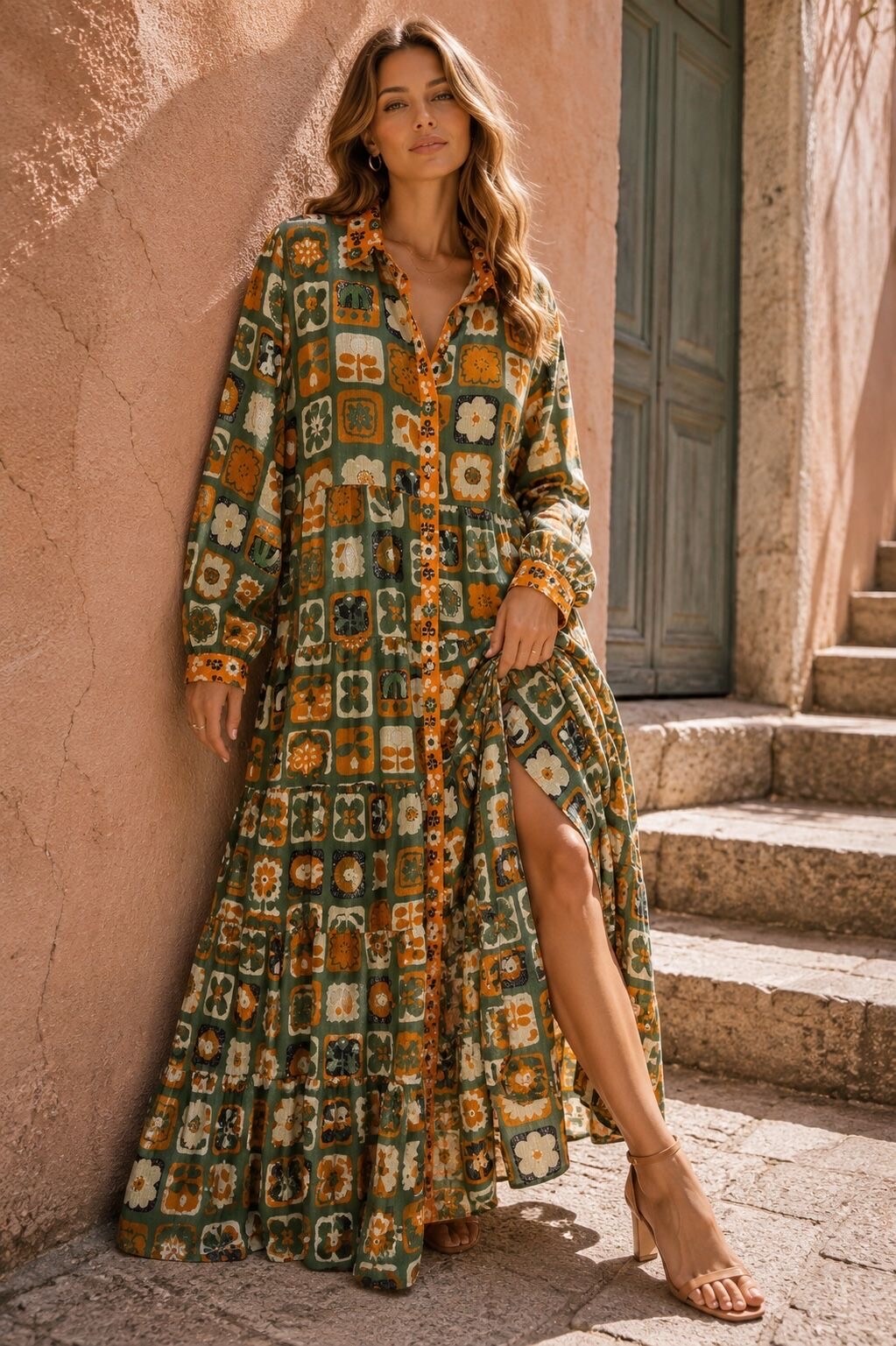 Grossiste Orice - Robe longue bohème en coton