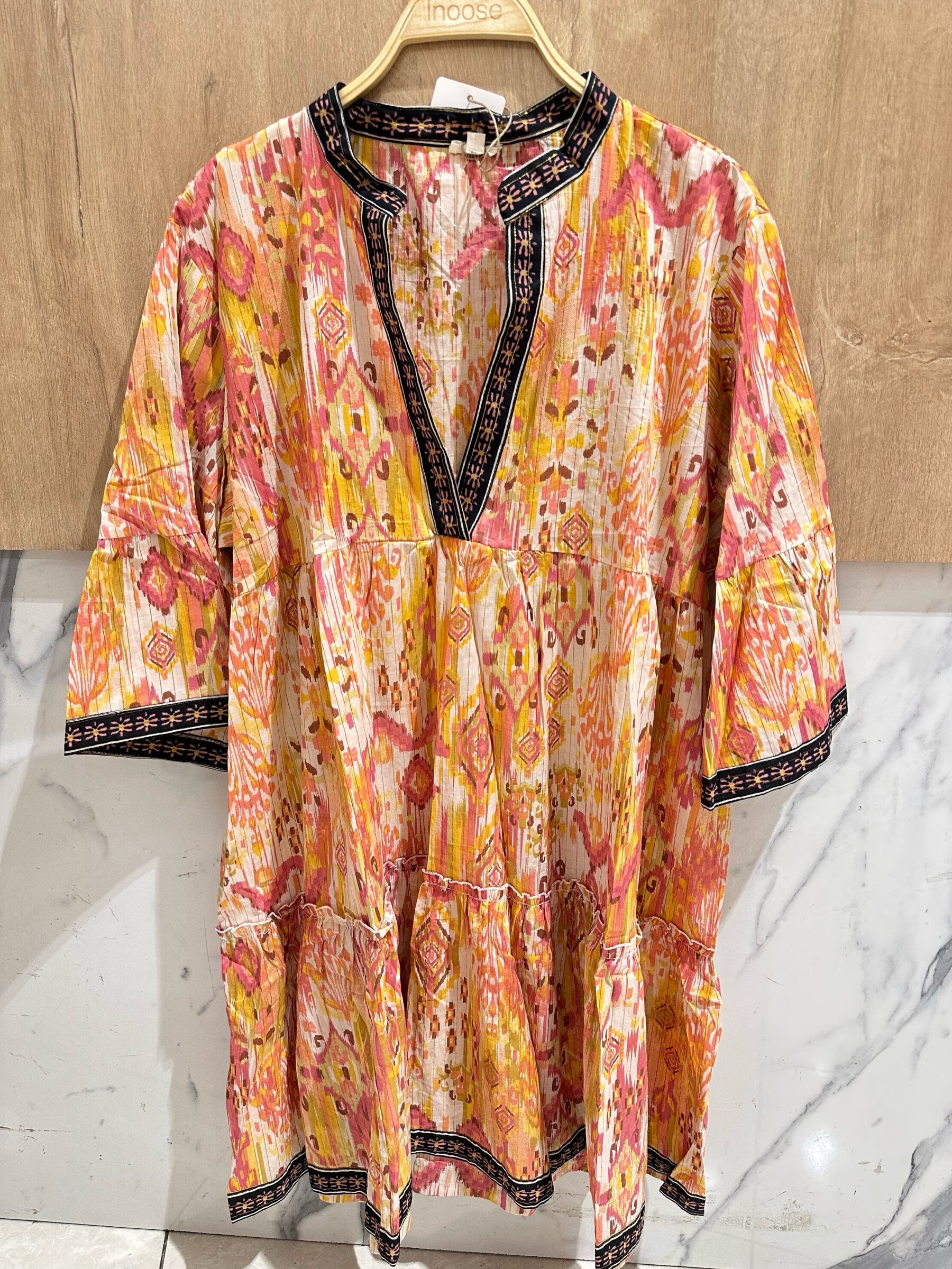Grossiste Orice - Robe courte en coton à imprimé