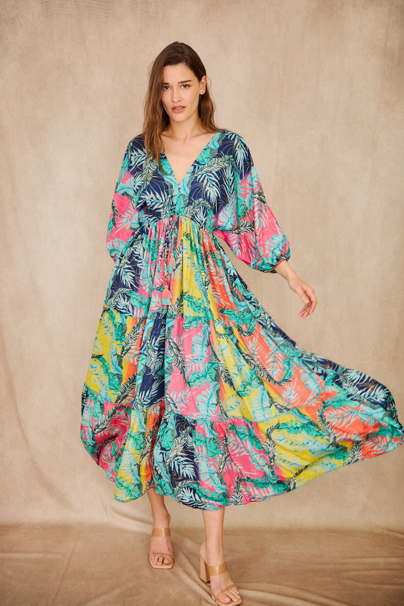 Wholesaler Orice - Long bohemian silk dress