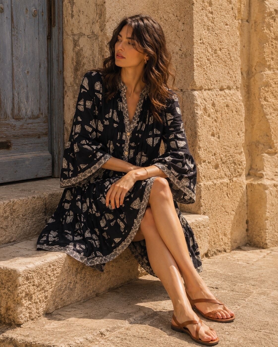 Mayorista Orice - Vestido camisero midi de algodón
