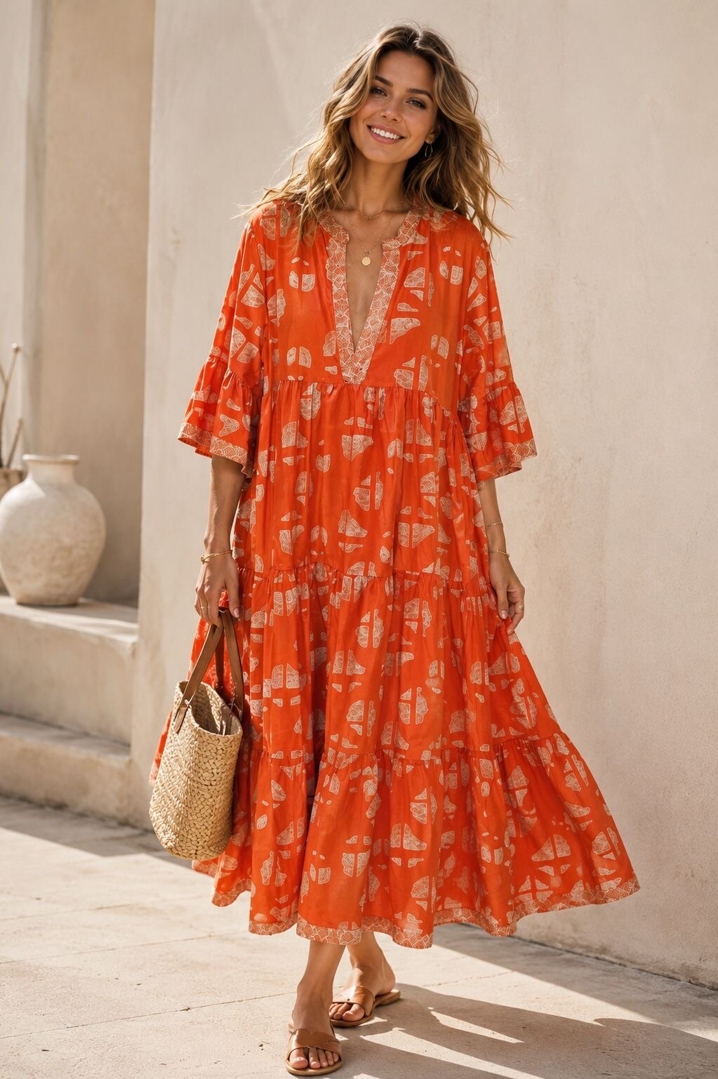 Großhändler Orice - LANGE BOHO-KLEID