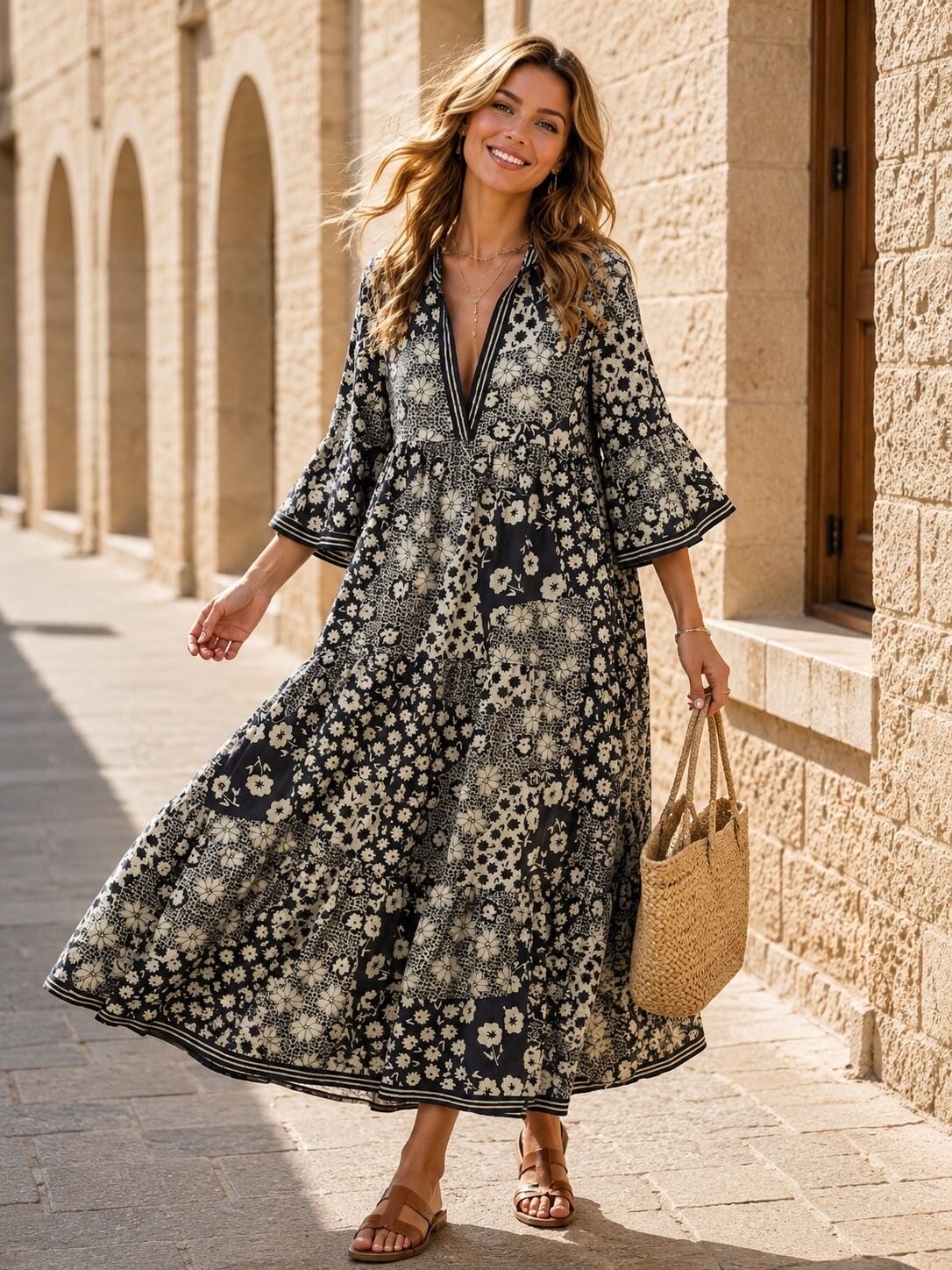 Mayorista Orice - VESTIDO LARGO BOHEMIO