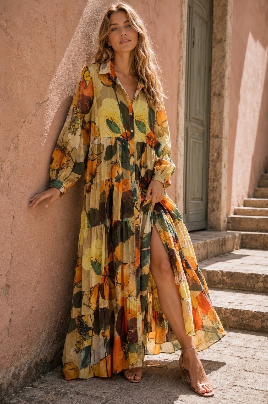 Mayorista Orice - Vestido largo bohemio de algodón