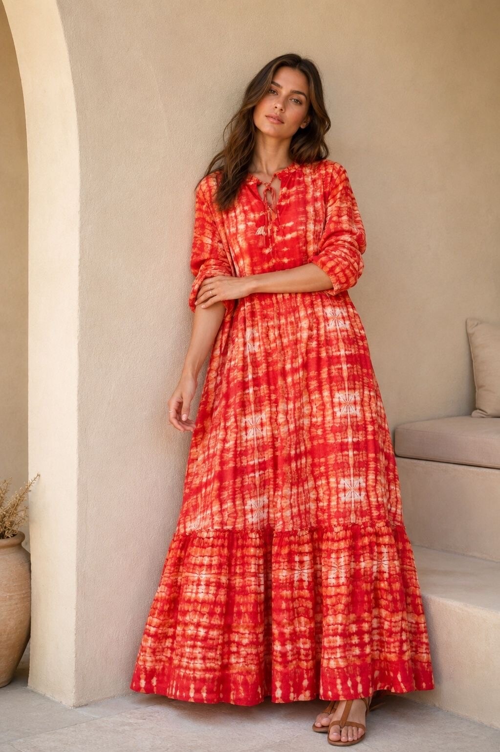 Grossiste Orice - Maxi robe bohème en soie