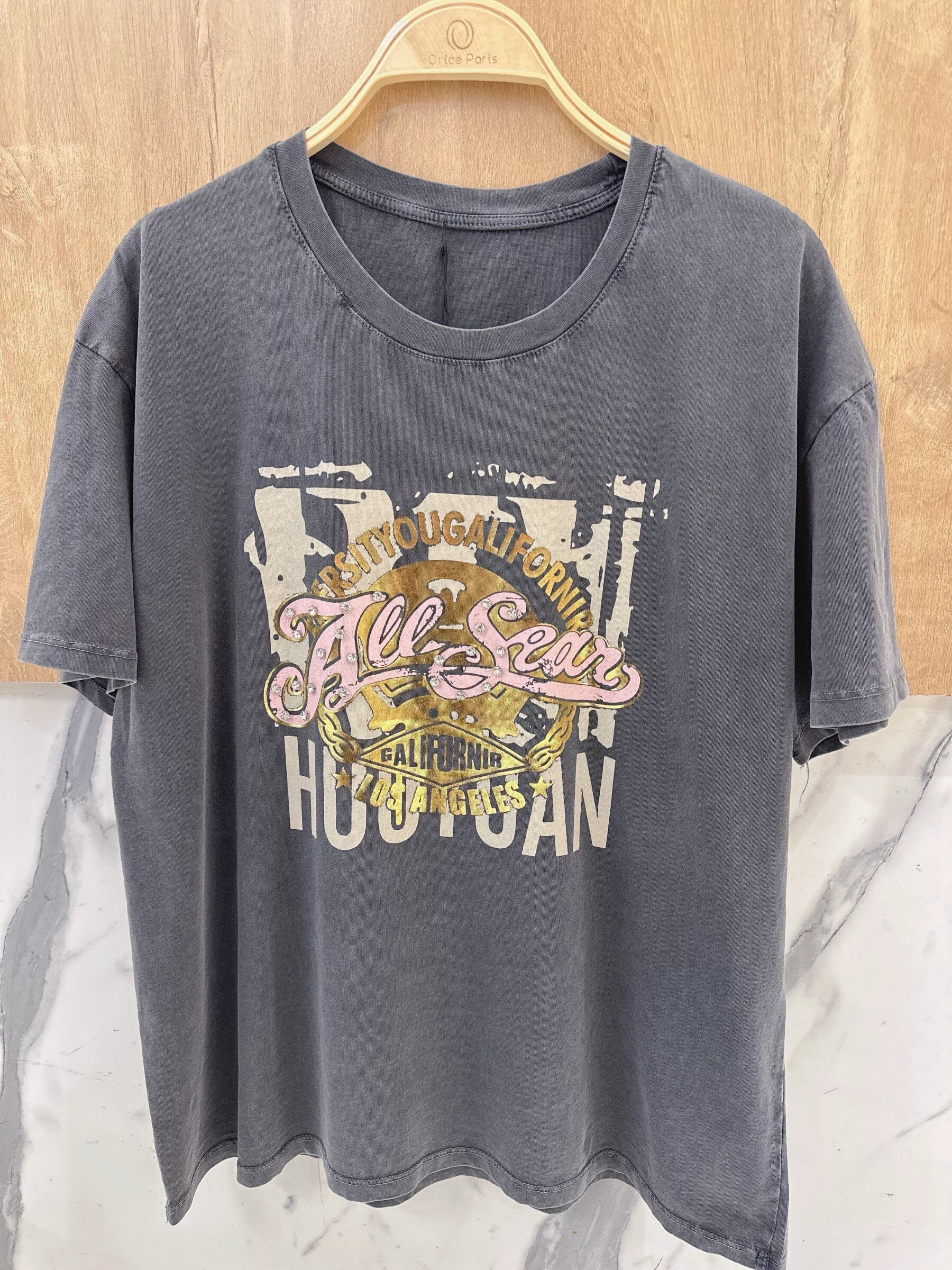 Wholesaler Orice - T-shirt you with white cotton print