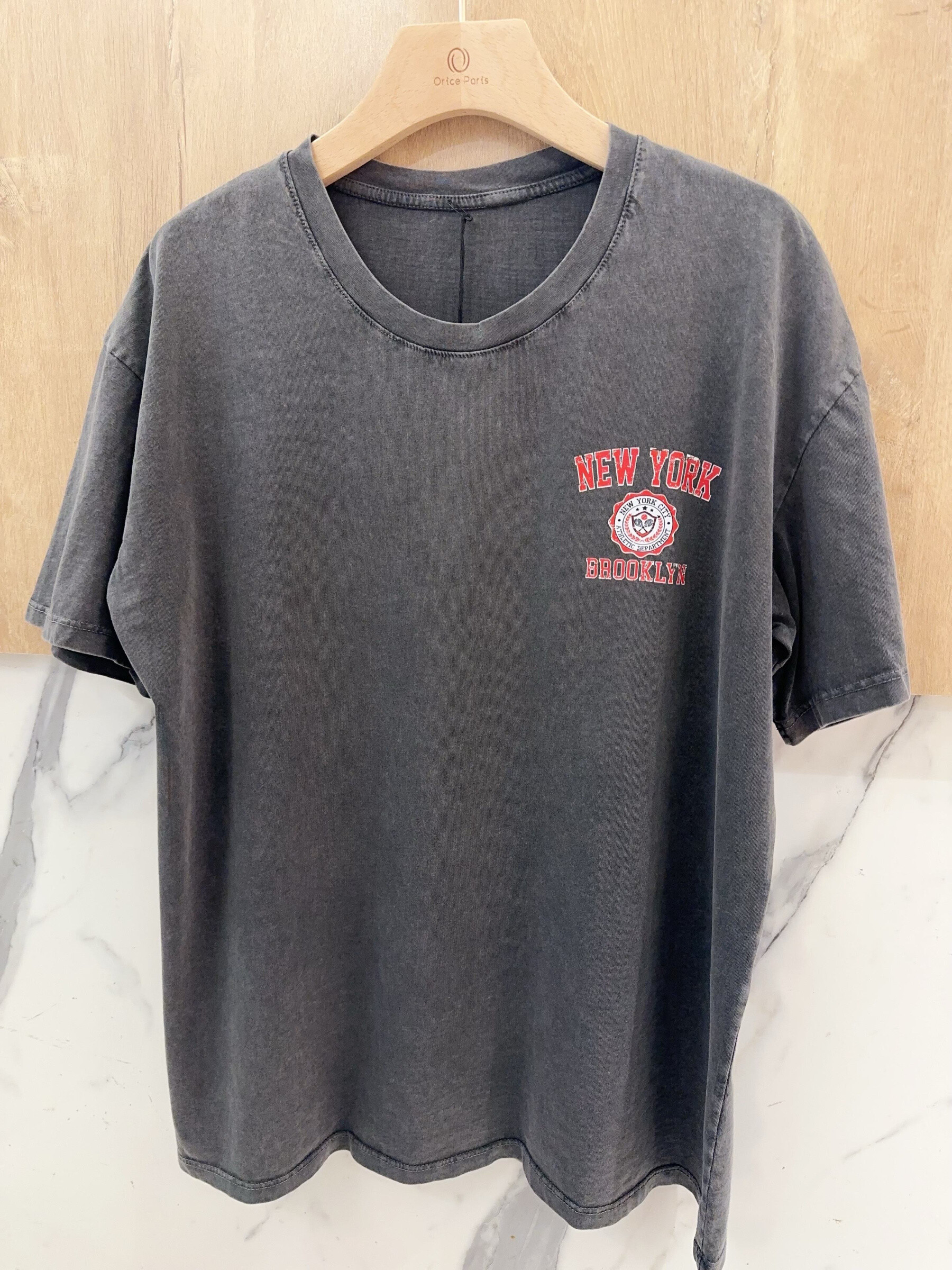 Wholesaler Orice - T-shirt you with dark gray cotton gray segraphy