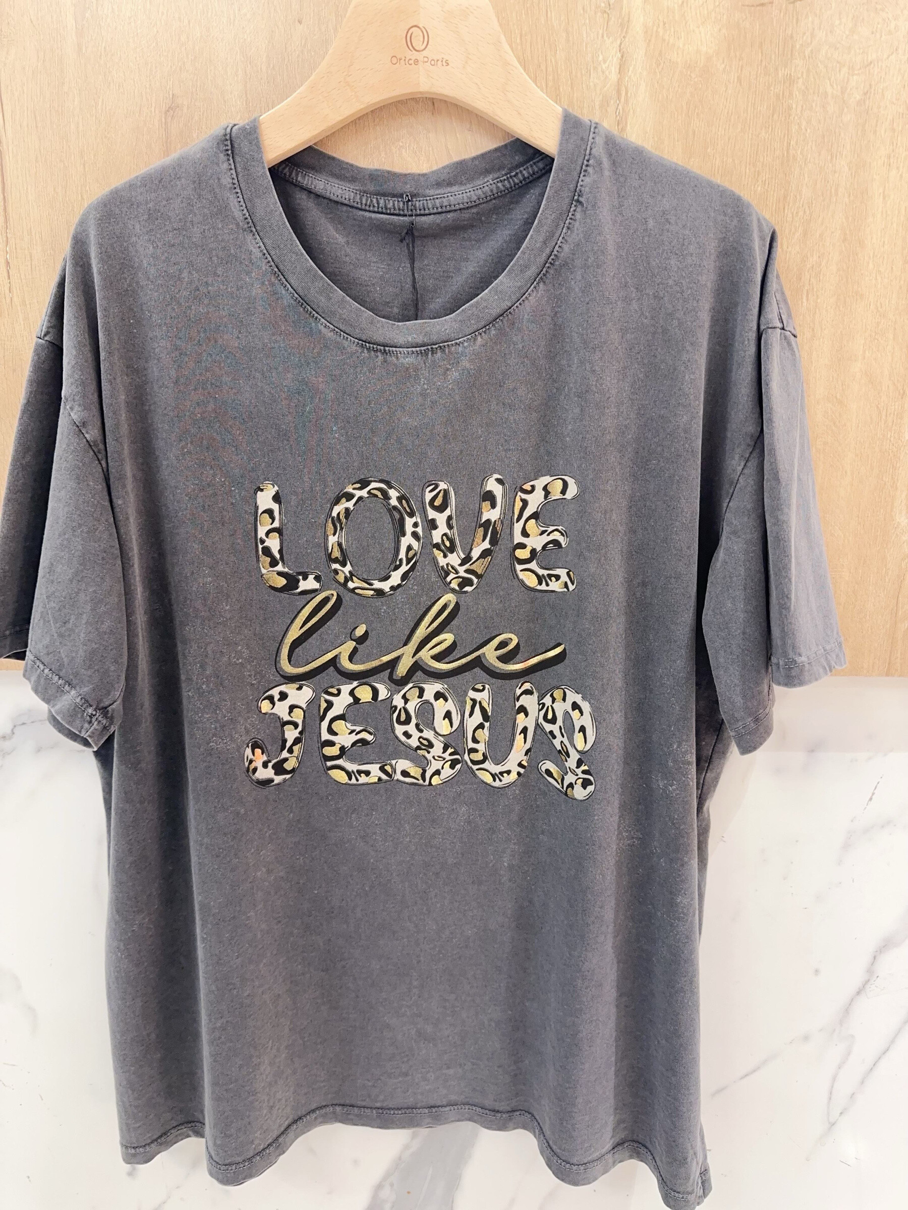 Grossiste Orice - T-shirt TU à imprimé gris foncé en coton