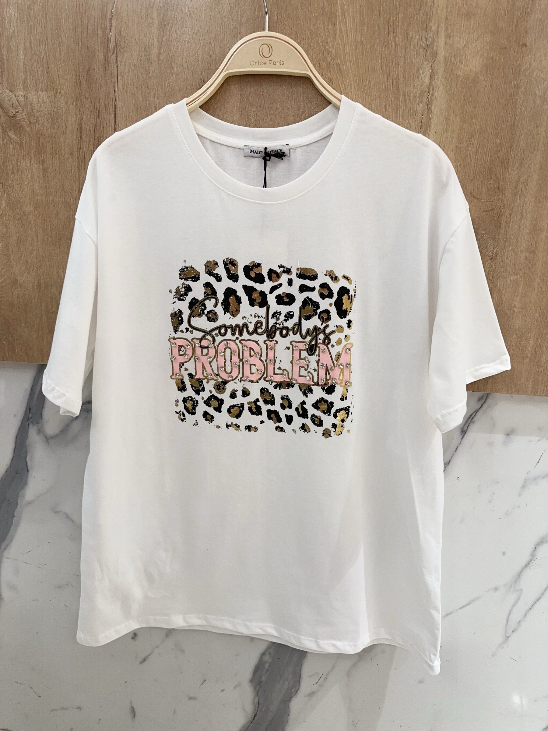 Mayorista Orice - Camiseta con estampado de algodón blanco