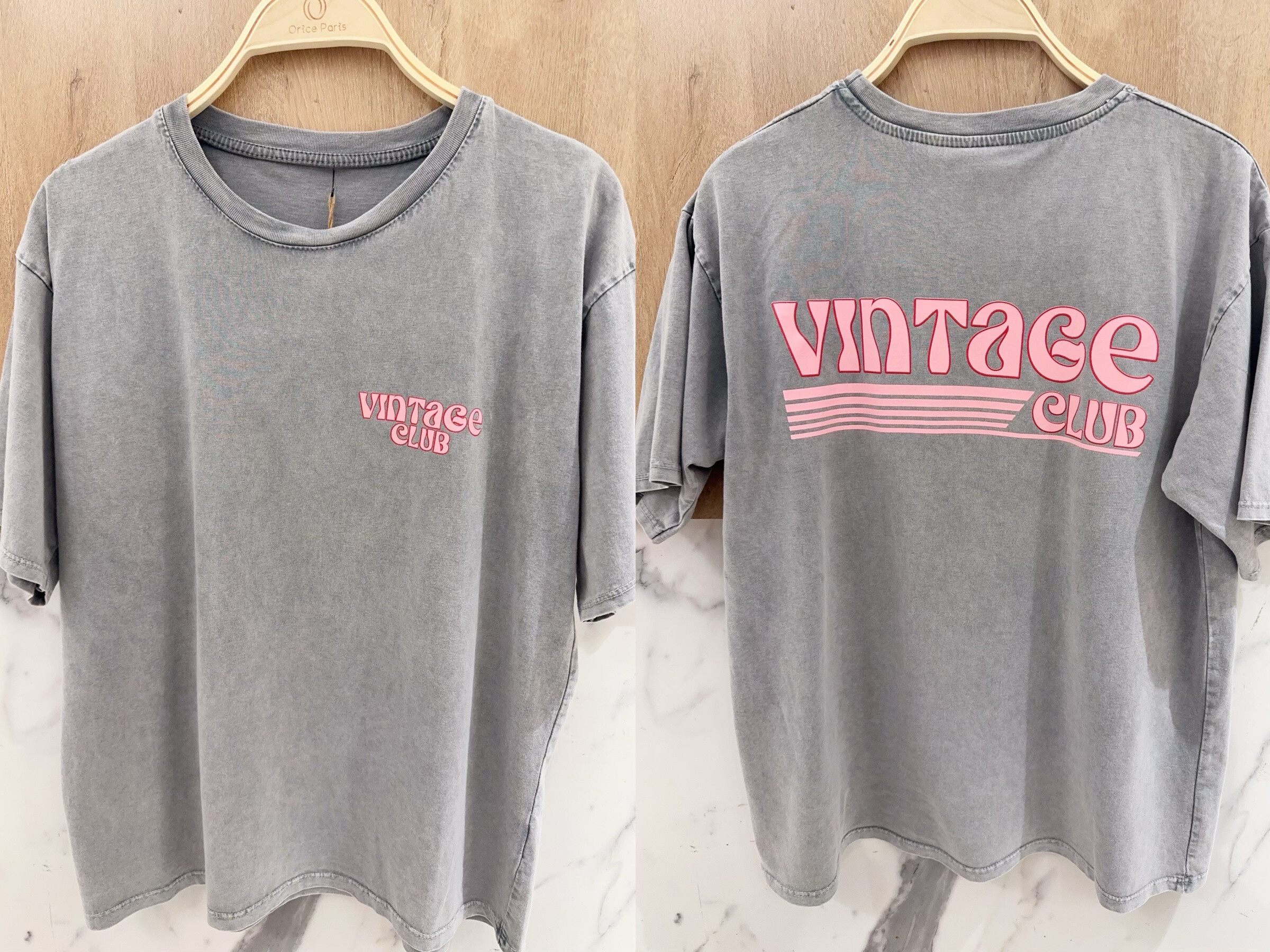Wholesaler Orice - Round neck t-shirt with vintage club print