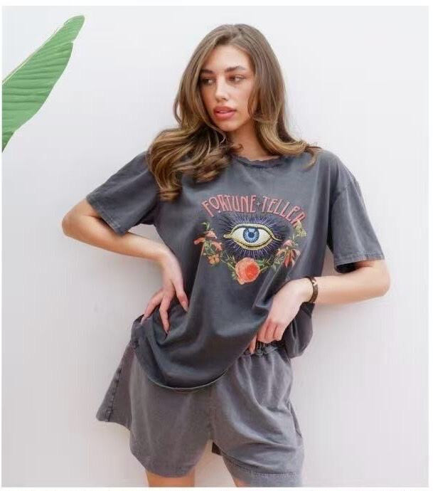 Wholesaler Orice - T-shirt you with dark gray cotton gray segraphy