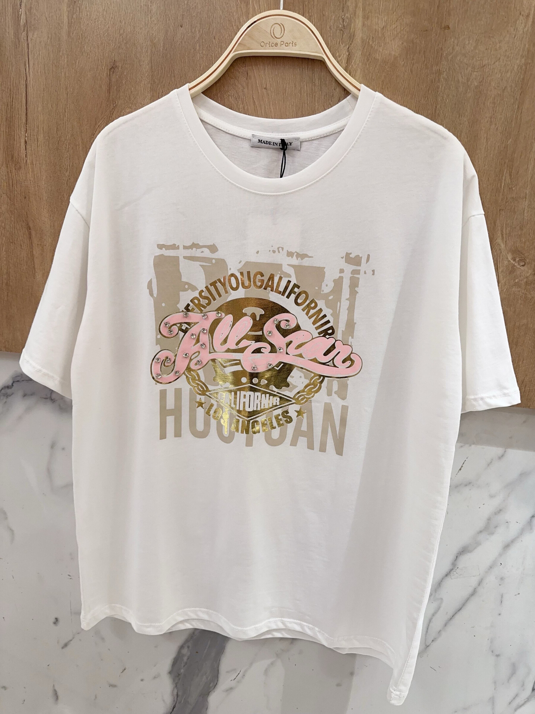 Wholesaler Orice - T-shirt you with white cotton print
