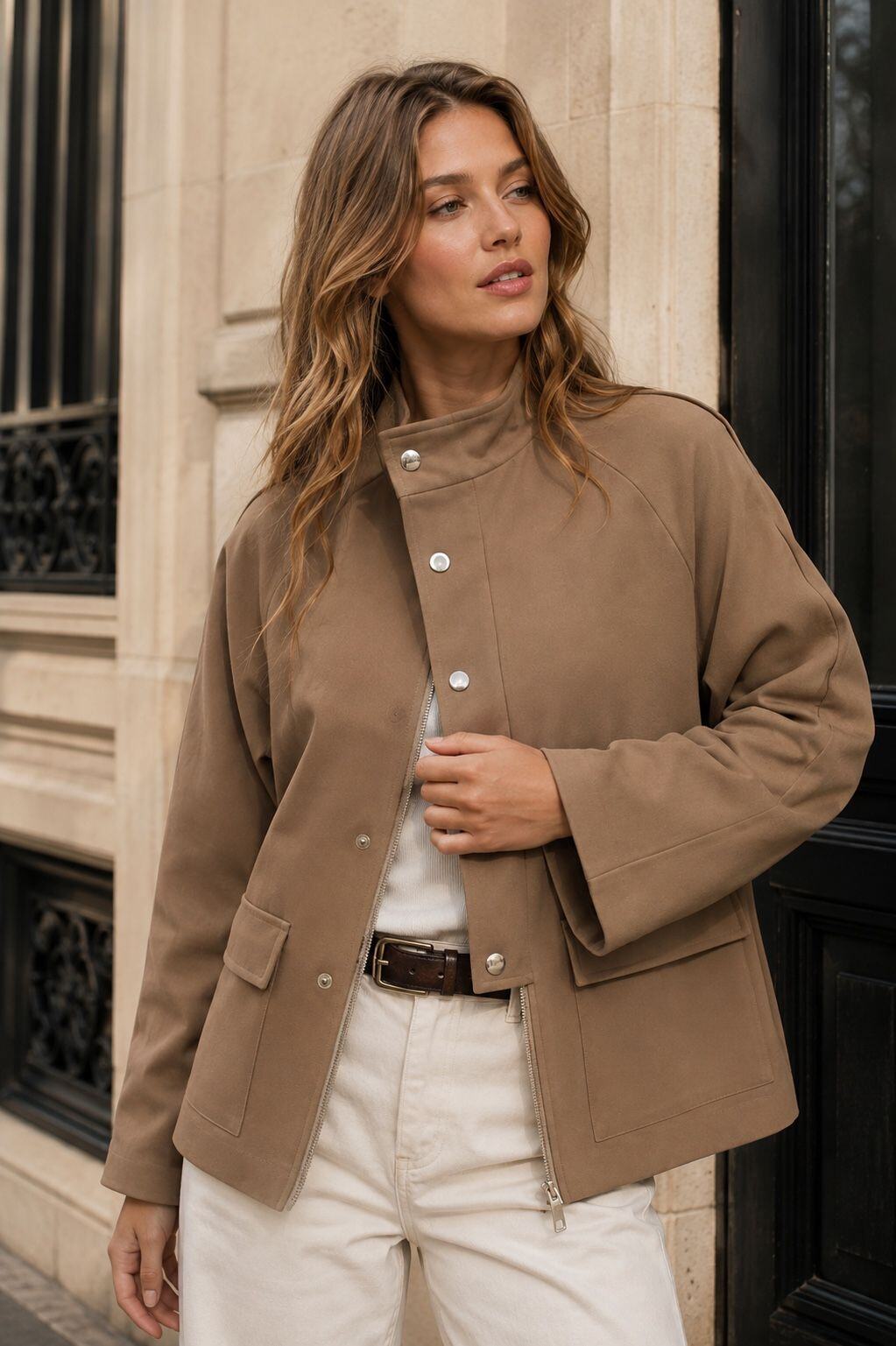 Grossiste Orice - Veste à col montant et poches à rabat