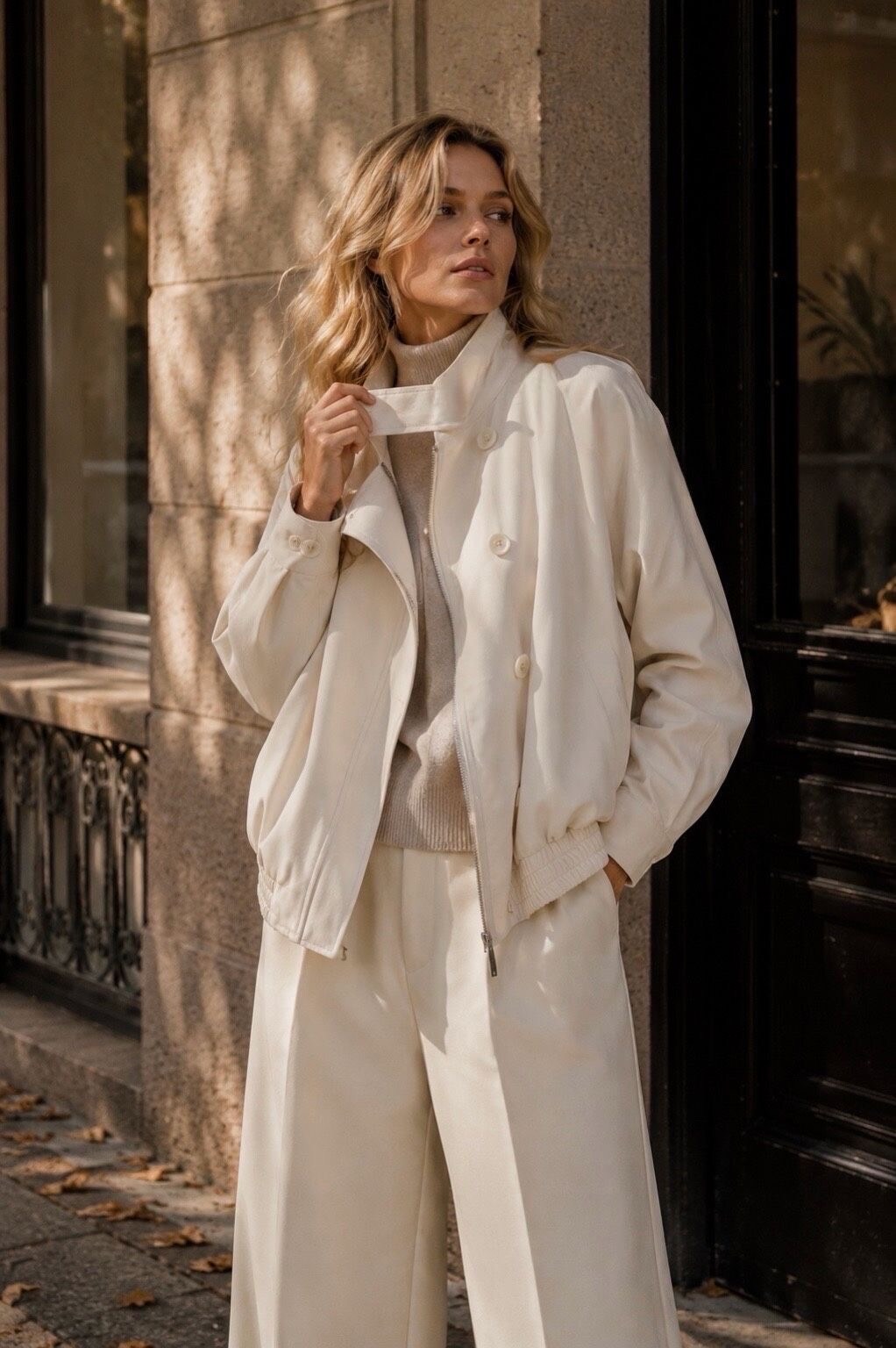 Grossiste Orice - Veste mi-saison col montant double fermeture