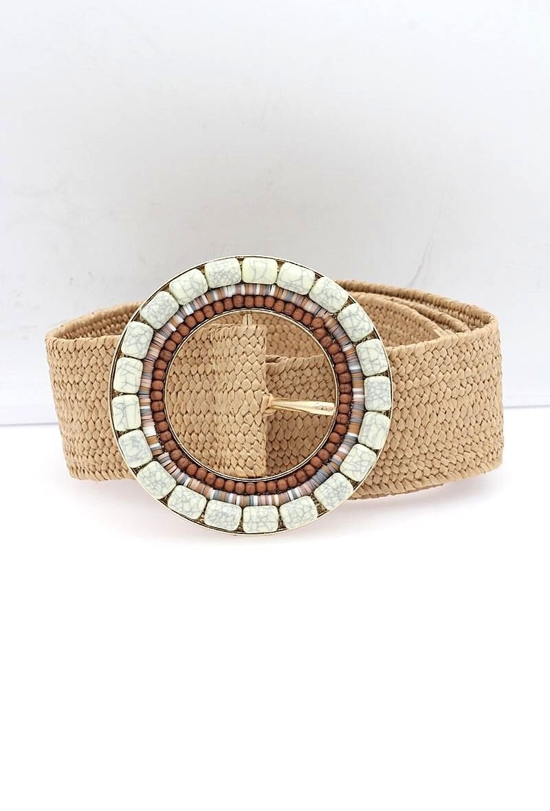 Grossiste ORIENT&CO - Ceinture élastique avec boucle metal et perles