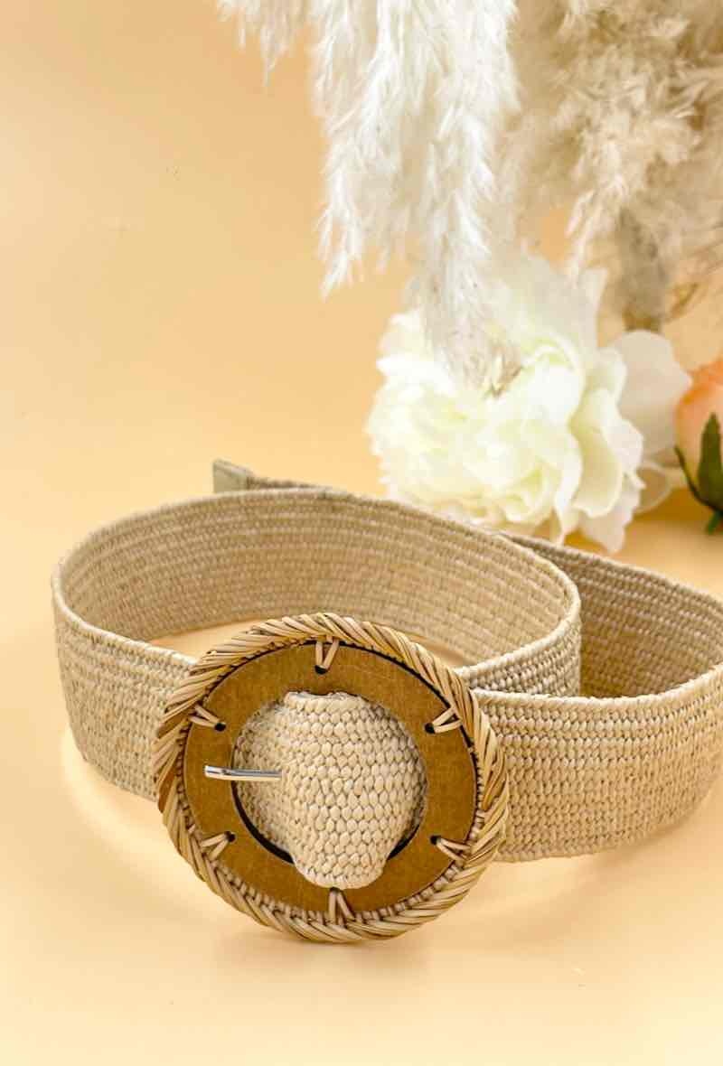Grossiste ORIENT&CO - Ceinture élastique avec boucle bois