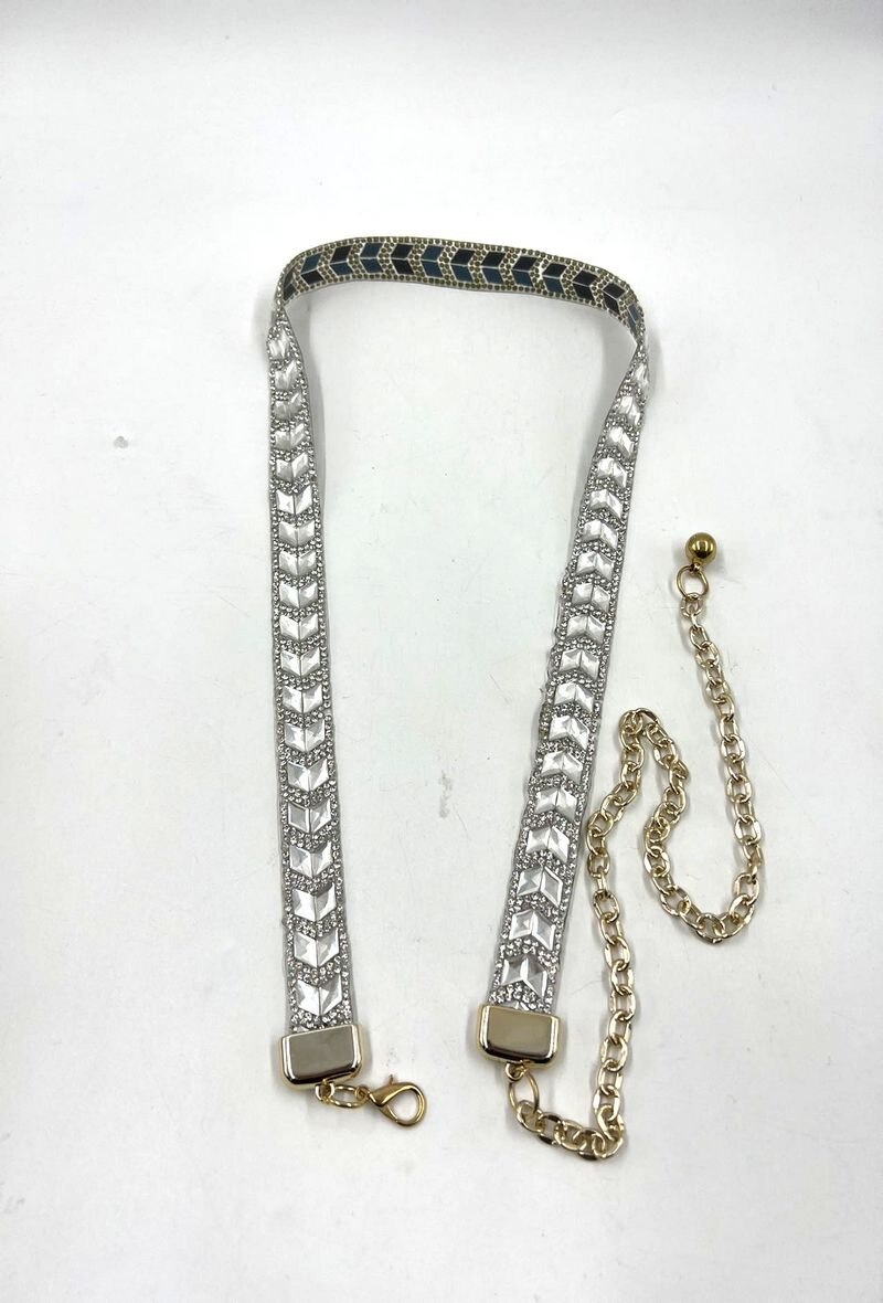 Grossiste ORIENT&CO - Ceinture fine chaine strass