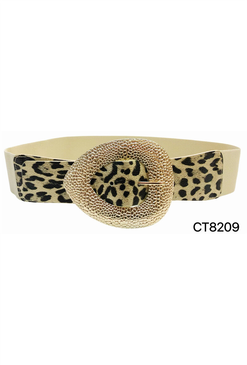 Grossiste ORIENT&CO - Ceinture jean léopard avec triple passant
