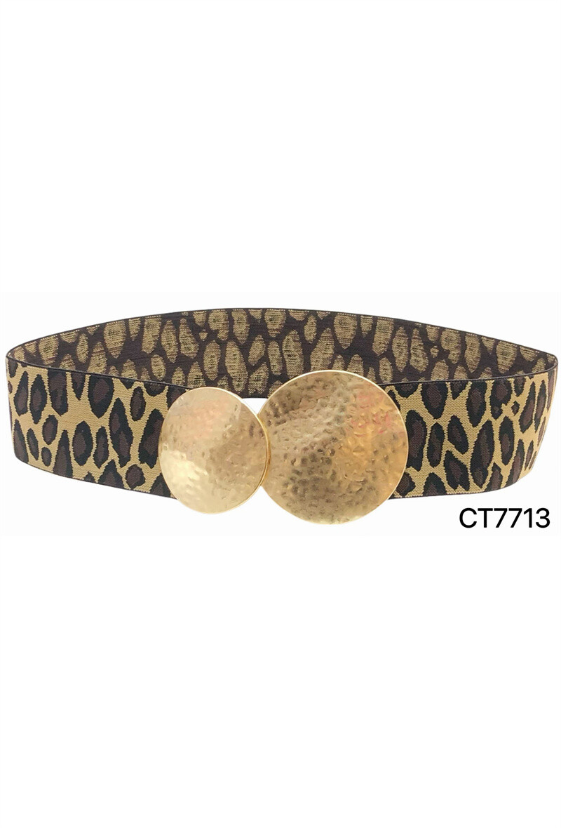 Grossiste ORIENT&CO - Ceinture jean léopard avec triple passant