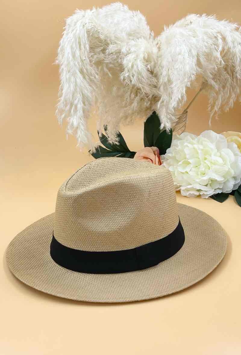 Grossiste ORIENT&CO - Chapeau Trilby en paille et ruban noir