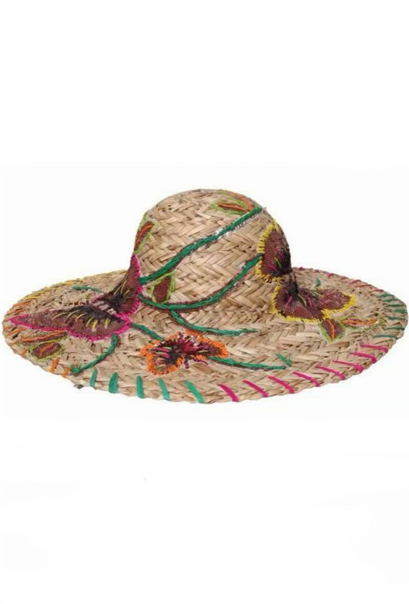 Wholesaler ORIENT&CO - Straw hat embroidered with butterfly in sequins