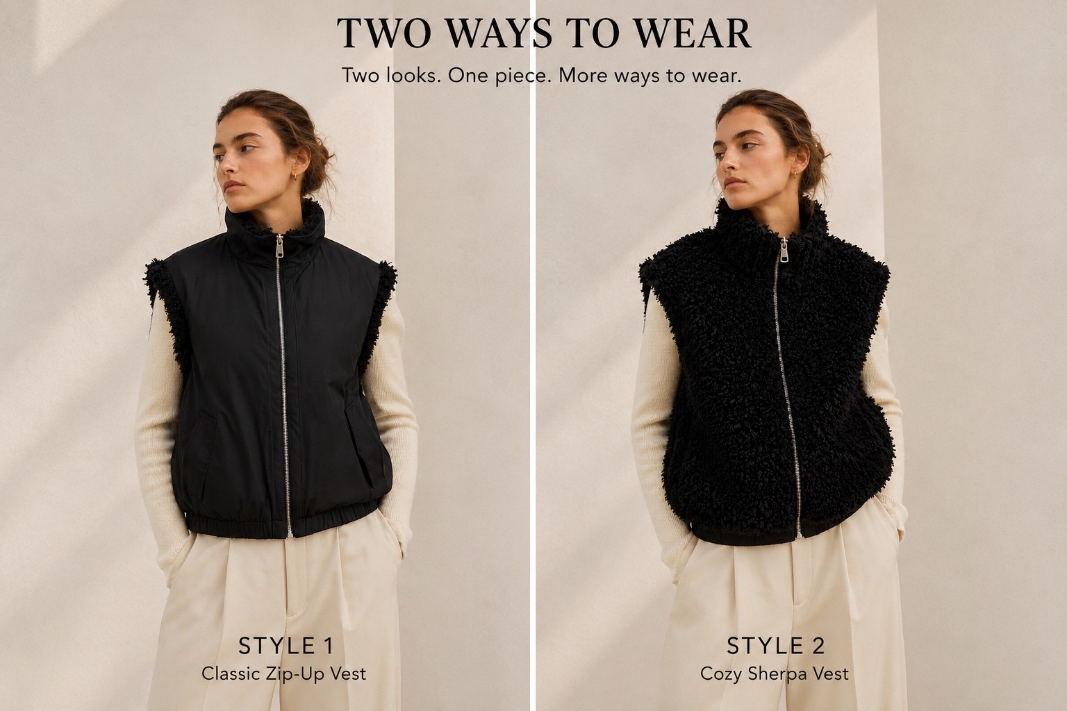 Grossiste ORIENT&CO - VESTE SANS MANCHES REVERSIBLE