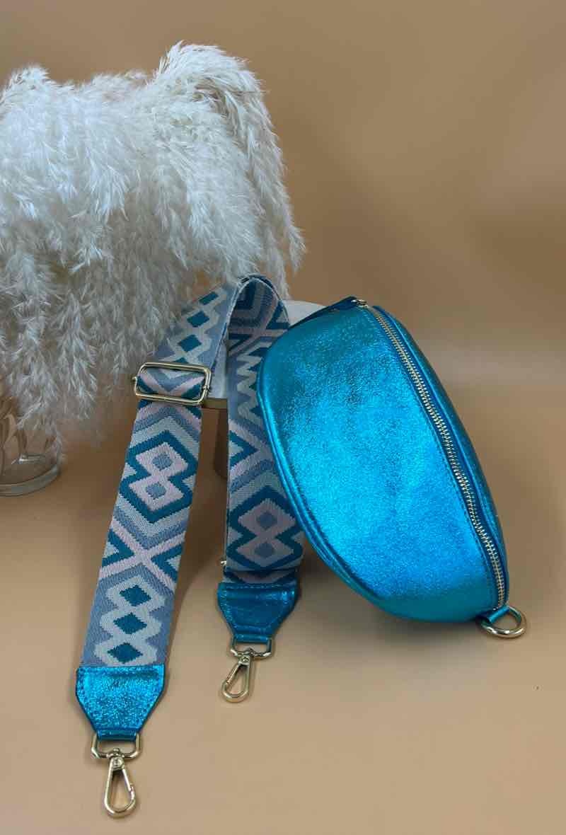 Grossiste ORIENT&CO - Sac banane cuir brillant avec bandouliere