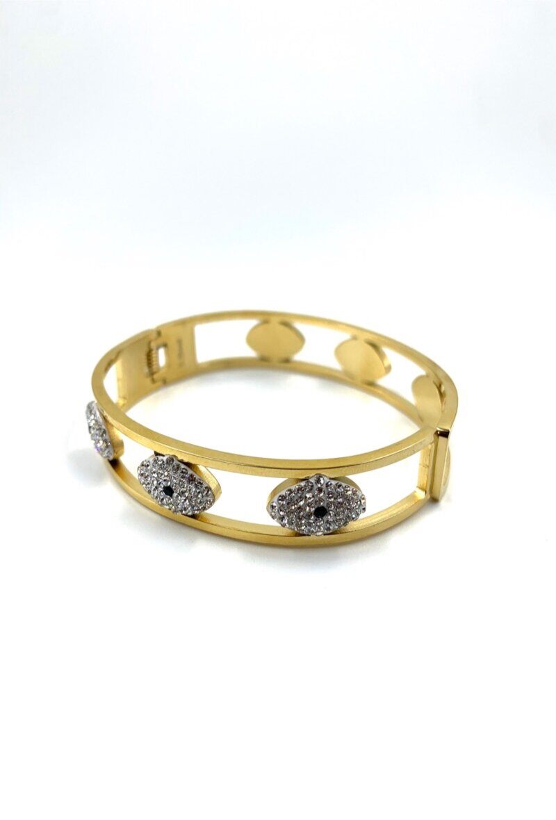 Grossista ORIENT EXPRESS FIRST - Bracciale in acciaio con zirconi cubici Occhio Malvagio simbolico