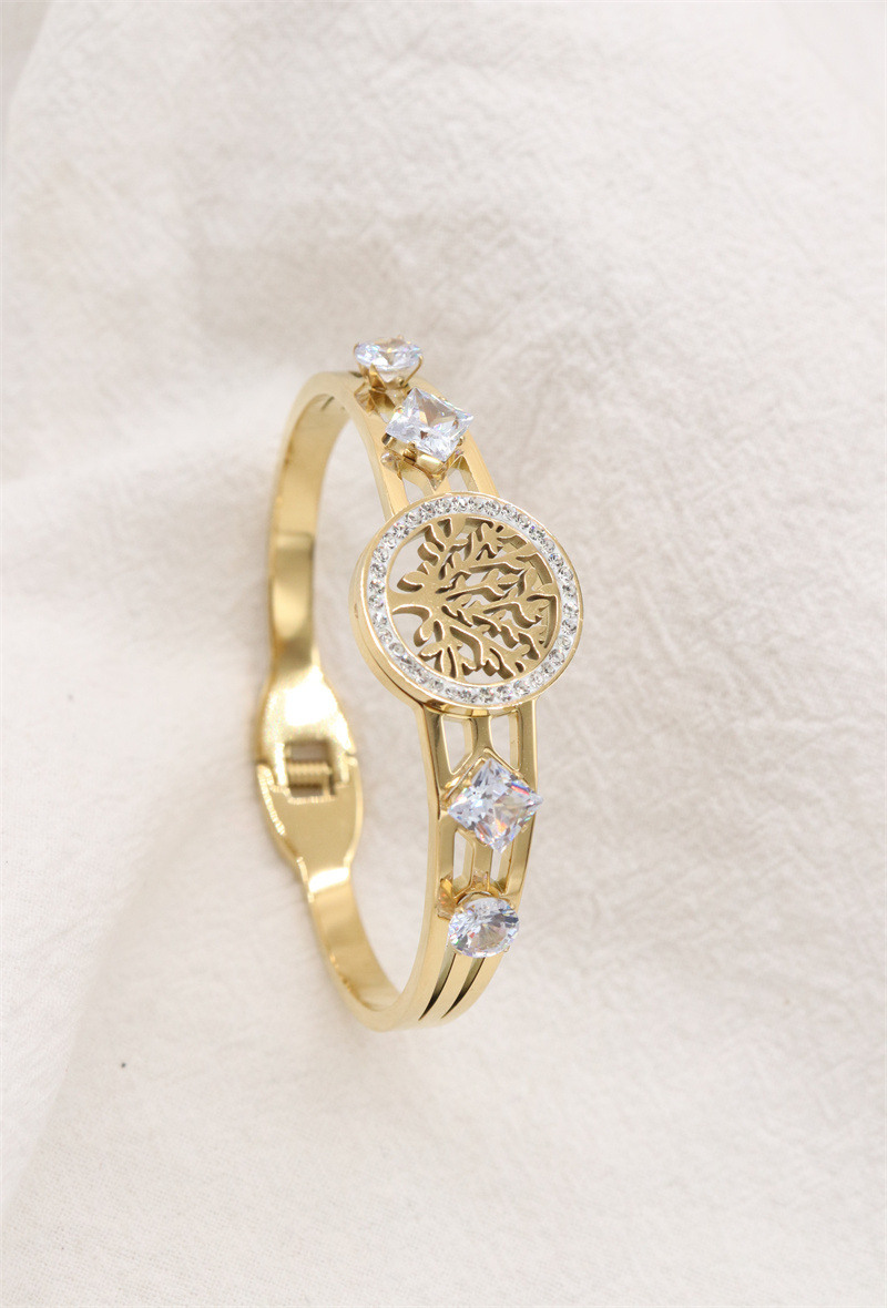 Grossista ORIENT EXPRESS FIRST - Bracciale di fiori in acciaio inossidabile con strass