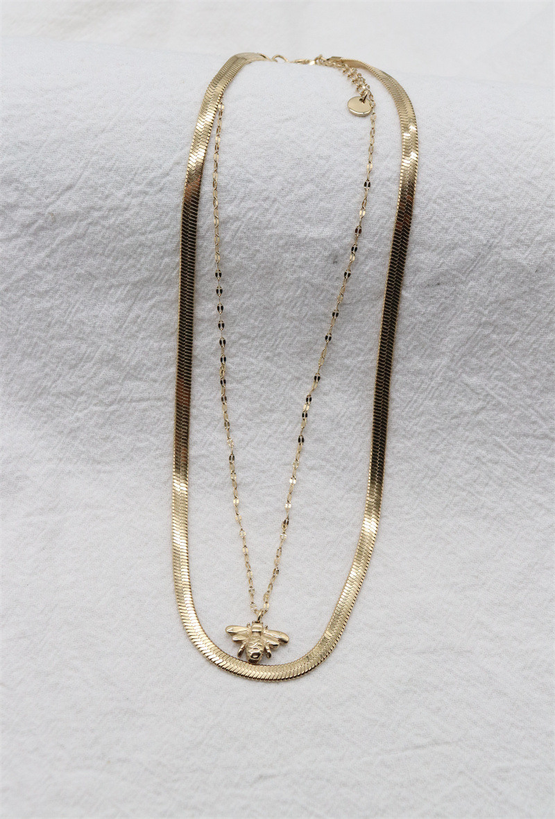 Grossiste ORIENT EXPRESS FIRST - COLLIER DOUBLE CHAINE EN ACIER INOXYDABLE