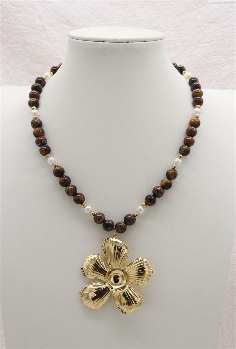 Grossiste ORIENT EXPRESS FIRST - Collier en acier inoxydable Pierre d'ambre