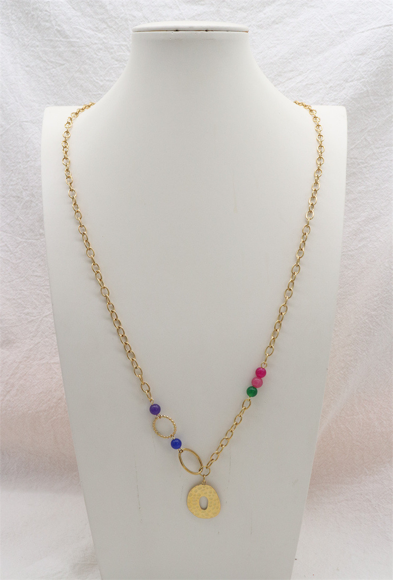 Grossista ORIENT EXPRESS FIRST - Collana lunga in resina con catena in acciaio inossidabile