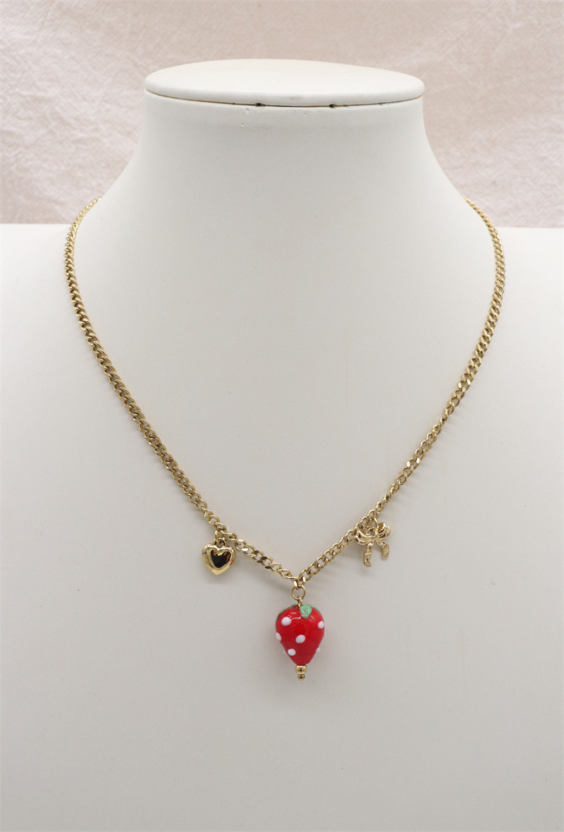 Grossiste ORIENT EXPRESS FIRST - Collier en acier inoxydable ajustable Charms Fruits