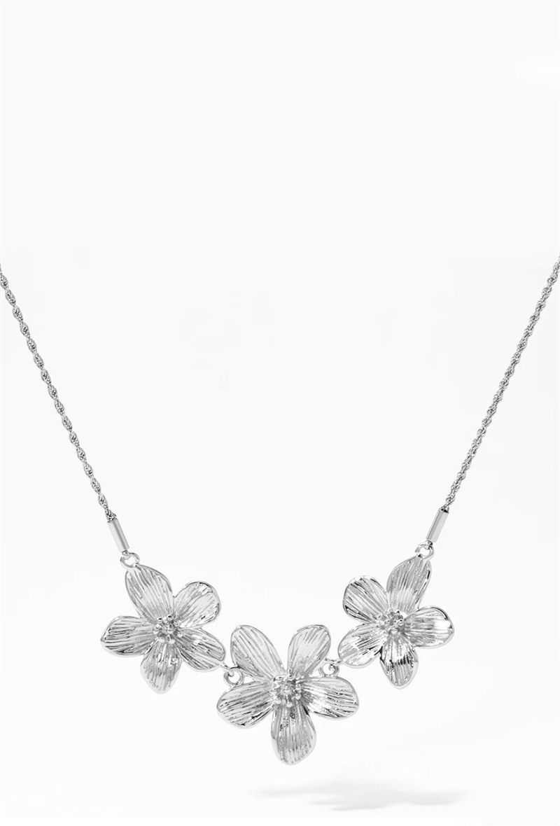 Grossiste ORIENT EXPRESS FIRST - Collier fleur en acier inoxydable