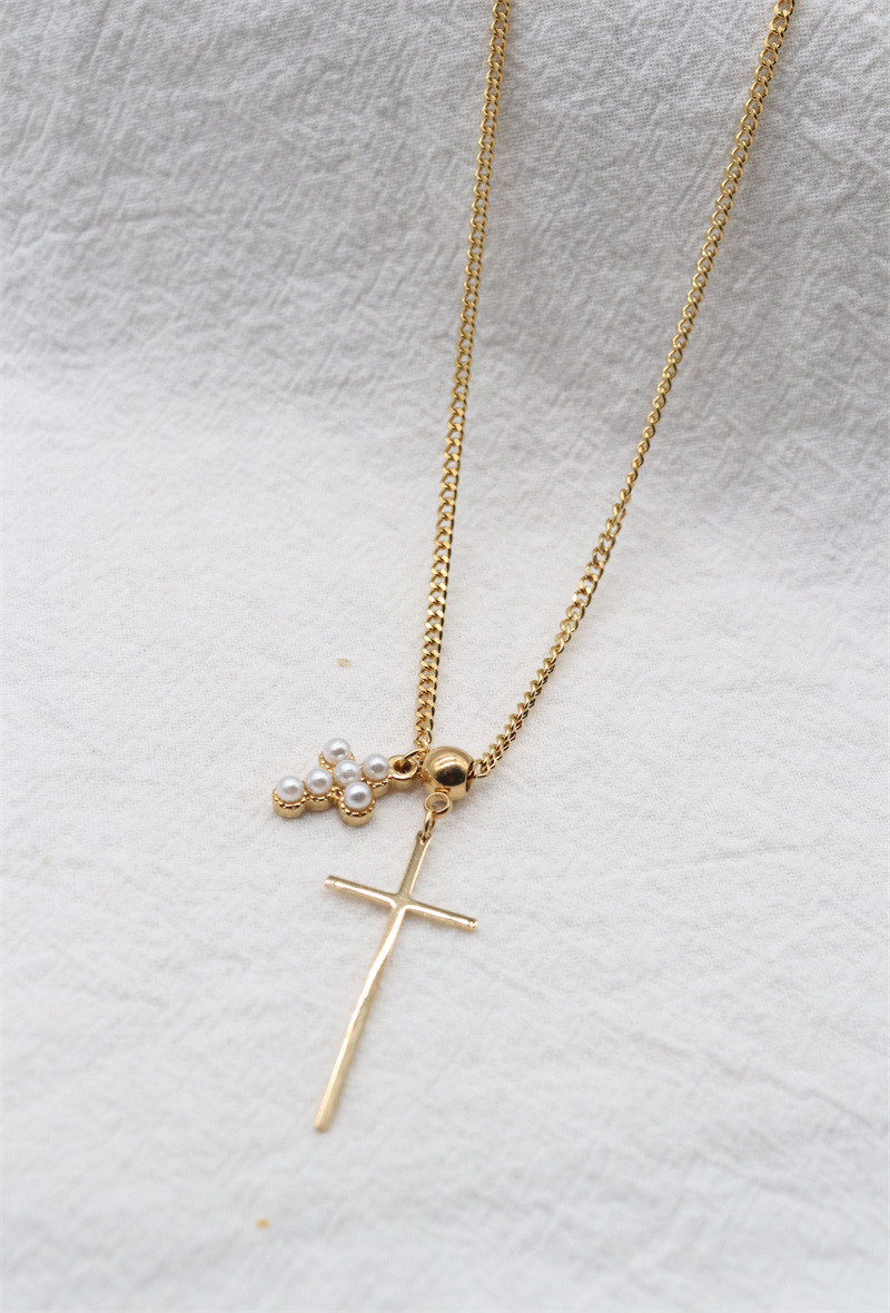 Grossiste ORIENT EXPRESS FIRST - Collier pendantif croix en acier inoxydable