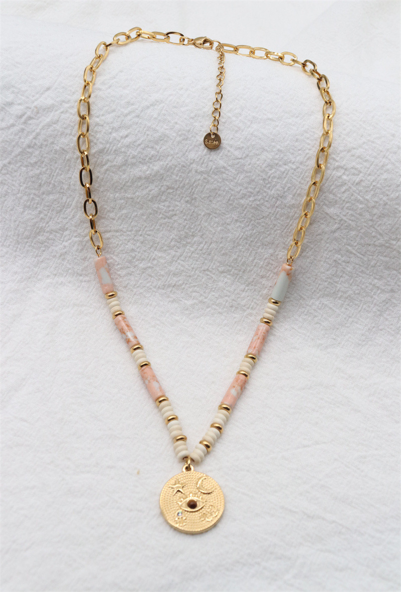 Grossiste ORIENT EXPRESS FIRST - COLLIER EN ACIER INOXYDABLE + PIERRE NATURELLE