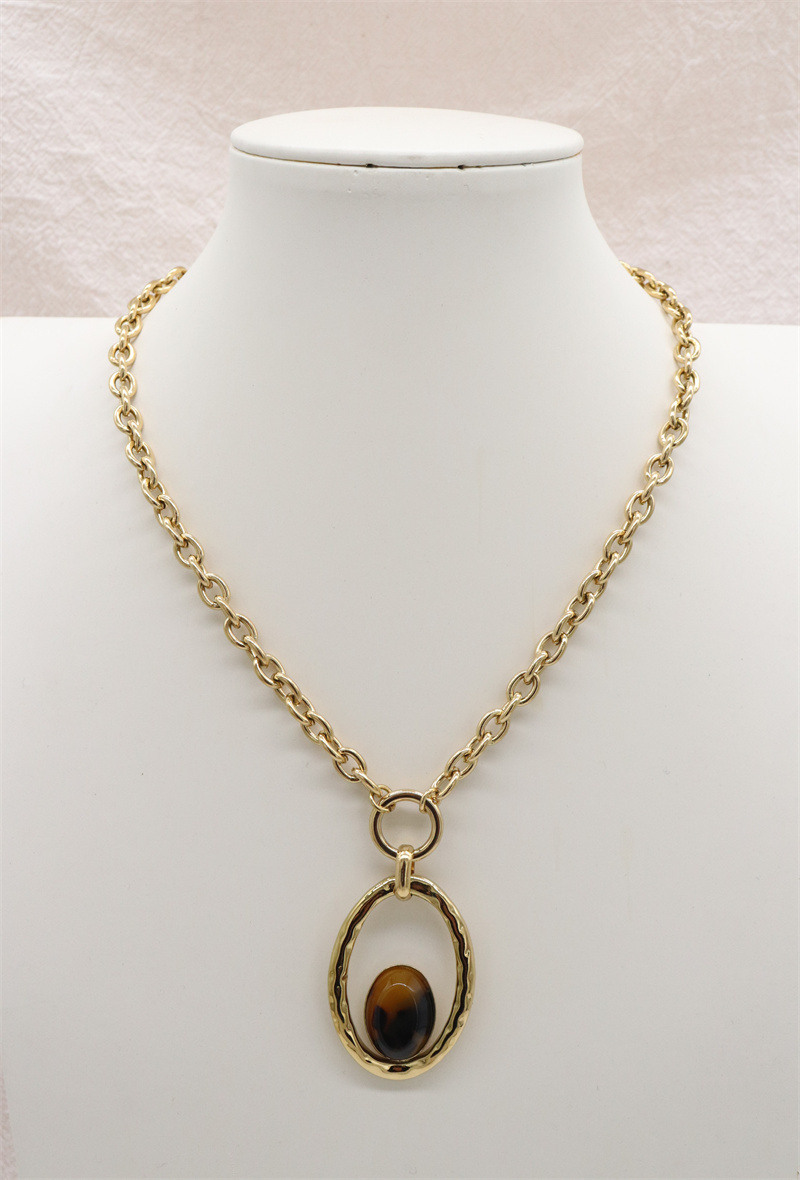 Grossiste ORIENT EXPRESS FIRST - Collier chaine en acier inoxydable avec résine