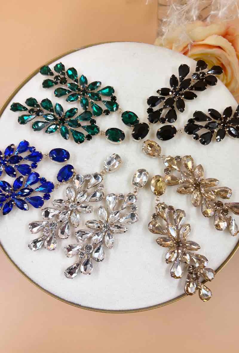 Wholesaler Orient Express - Large Rhinestone Dangling Earrings