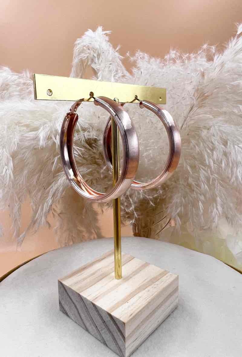 Wholesaler Orient Express - Thick Striped Hoop Earrings