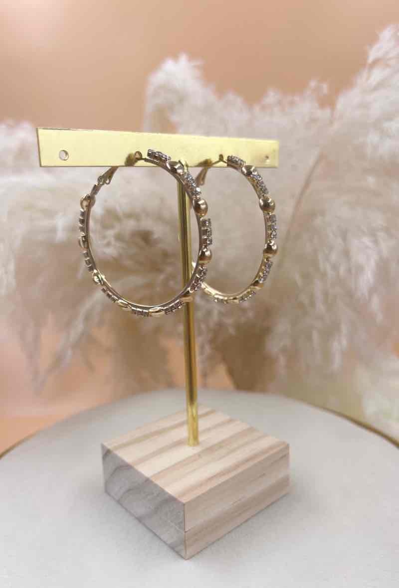 Wholesaler Orient Express - Strass and Fancy Ball Hoop Earrings