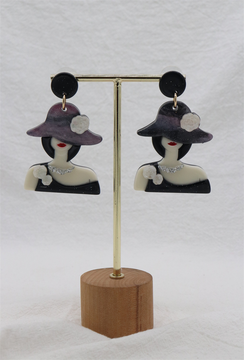 Mayorista Orient Express - Arete grande de cadena de acrílico multicolor